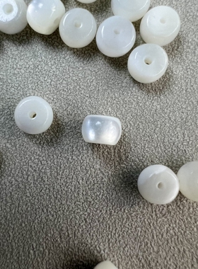 天然白蝶贝鱼骨隔珠diy散珠子单颗6mm隔片配饰男女文玩配件算盘珠