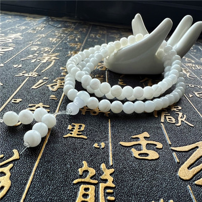 佛家七宝贝玉佛珠手串精品玉化料