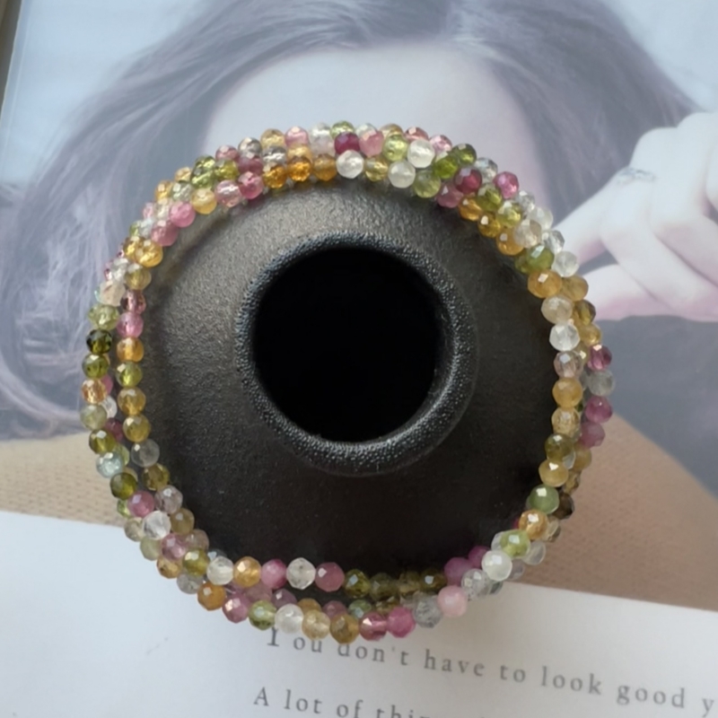 3mm3圈多层碧玺水晶新中式手串女