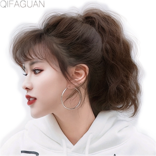 水波纹超轻假发马尾绑带式抓夹少量羊毛卷短卷发仿真蓬松自然隐形