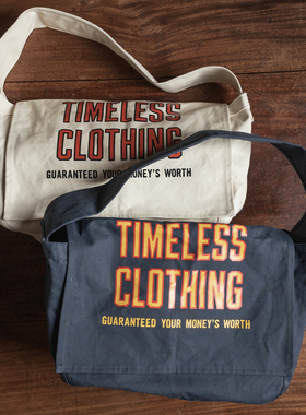 恶犬BRONSON加厚高密白色帆布报童包 斜挎单肩大容量复古邮差包