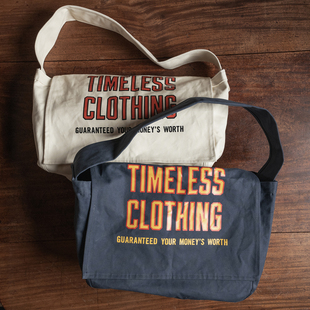 恶犬BRONSON加厚高密白色帆布报童包 斜挎单肩大容量复古邮差包