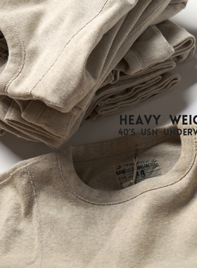 恶犬BRONSON复刻USN双层前襟打底衫纯原色T恤男女加厚重磅长袖TEE