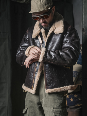 机械师羊皮夹克皮毛一体D1大衣