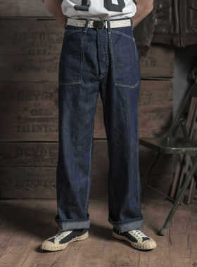 恶犬BRONSON保育团M-35原色杂役工作裤CCC赤耳丹宁牛仔裤M35 M37