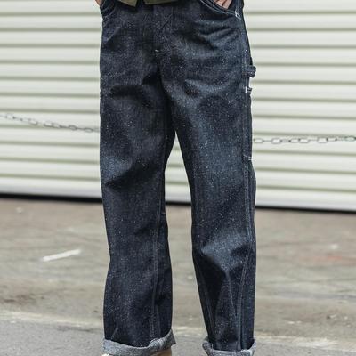 长宽松牛仔木匠画家宽松直筒长裤