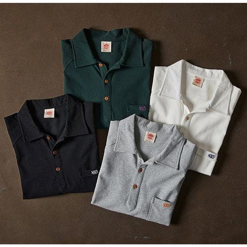 纯棉复古插件短袖POLO衫TEE珠地