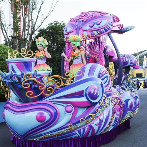 巡游花车玻璃钢动态巡游铁艺巡游花车工厂动态花车游乐设备出租售