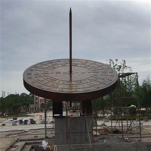 铜雕日晷青铜器古代太阳计时器铸铜雕塑校园城市景观锻铜摆件定制