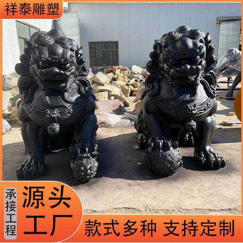 大型铸铜纯铜汇丰狮子宫门威武雄狮雕塑建筑物入口园林景观摆件