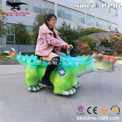 商场游乐场坐骑仿真行走恐龙亲子恐龙乐园互动乘骑行走玩具甲龙