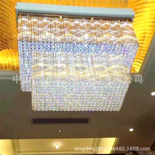 现代酒店大堂售楼部沙盘轻奢水晶吸顶灯会所别墅非标工程水晶灯