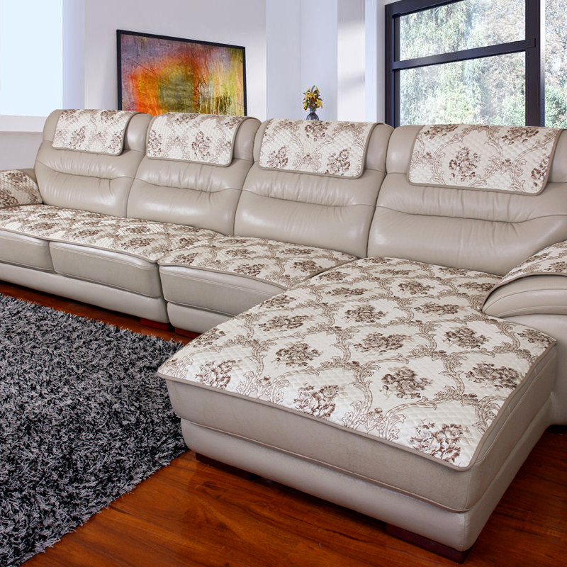 真皮沙发垫布艺防滑简约现代四季通用坐垫欧式沙发套沙发盖布罩巾