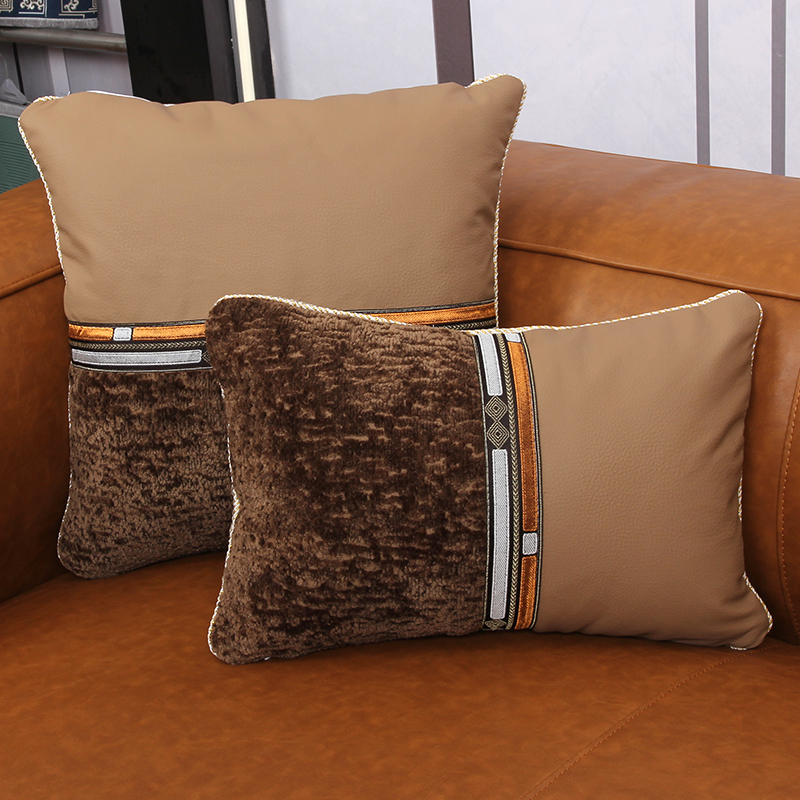 抱枕沙发客厅真皮沙发轻奢抱枕