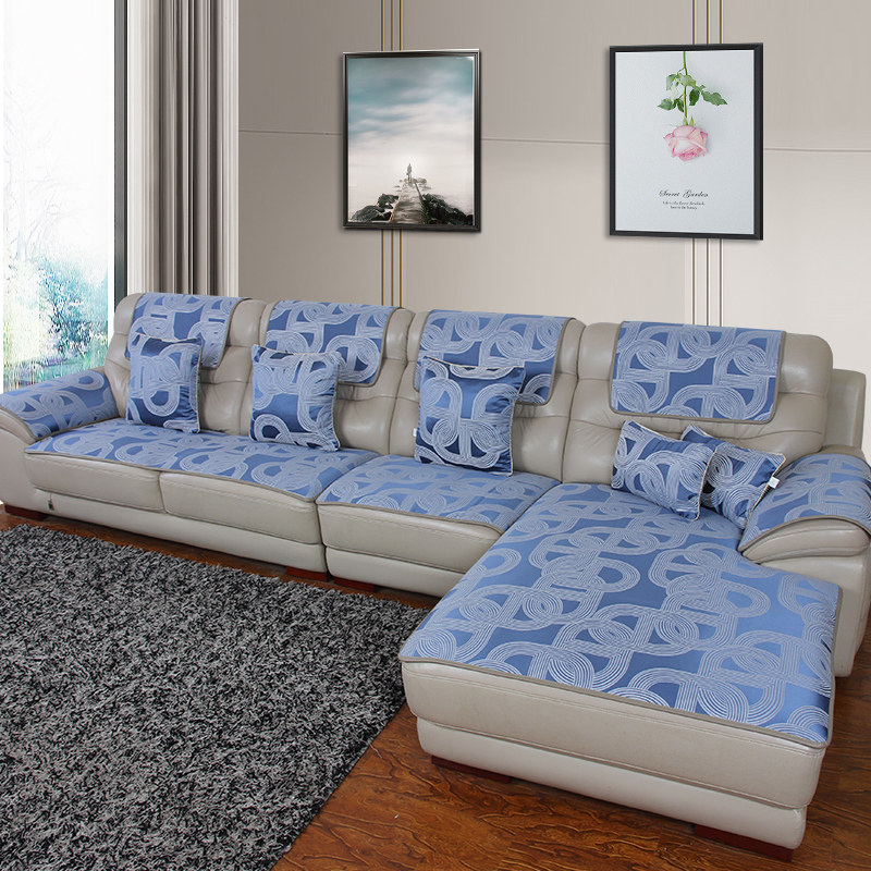 四季真皮沙发垫防滑坐垫简约现代布艺冬季欧式沙发套定做