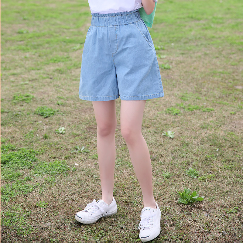 Meteor Love 2019 summer new pattern girl Summer wear cowboy shorts Middle school student Korean Edition leisure time trousers College windin the Women's clothing/Boutique , Pants , Casual pants  category - from Buy2taobao.com to provide professional Taobao agent buy service