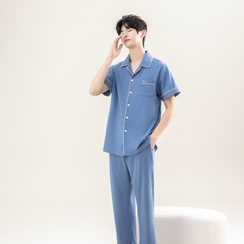 夏季睡衣男短袖长裤纯棉薄款拉架棉爽棉套装加大码男士休闲家居服,女士内衣/男士内衣/家居服,睡衣/家居服套装,淘宝优惠券,粉丝福利购,淘宝优惠卷
