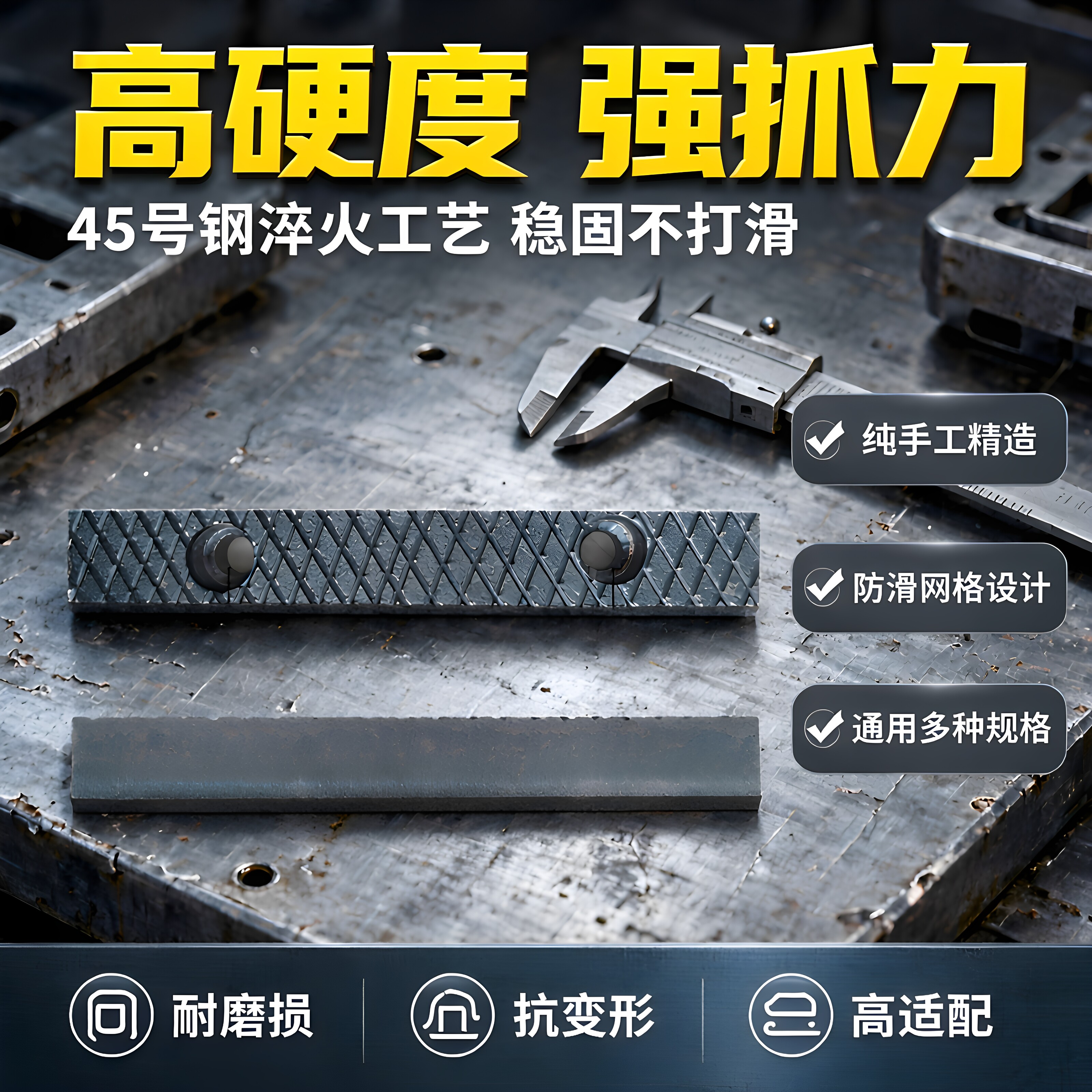 台虎钳钳口45钢防滑快换高硬度图片