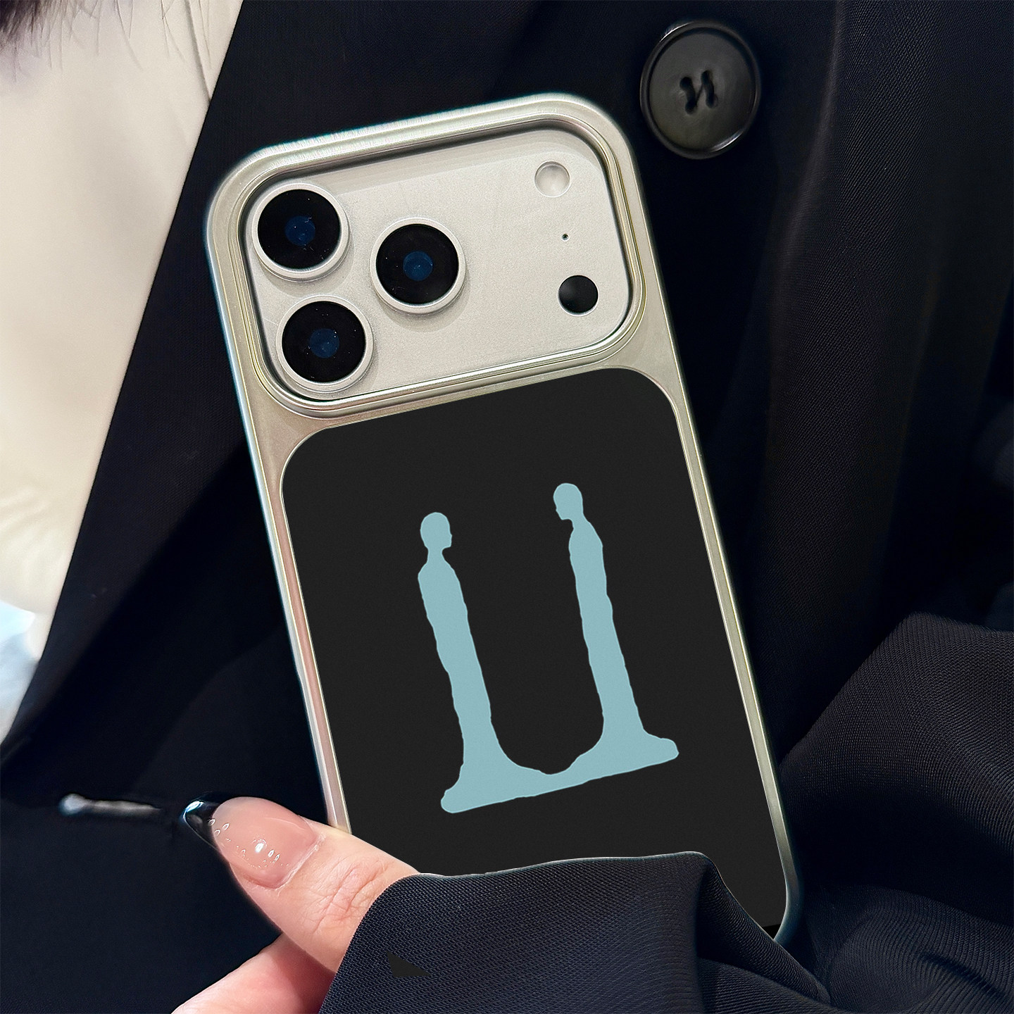 Ubermensch权志龙同款17promax手机壳iphone15哑光玻璃16pro磨砂防指纹苹果14plus潮流13