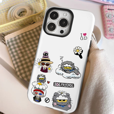 GD联名同款zoa猫咪iPhone17二合一菲林适用16plus手机壳苹果12/13卡通雏菊15promax权志龙iphone14防摔保护xr