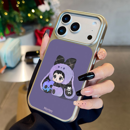 Nommi糯米儿手机壳17promax潮玩公仔iphone16哑光玻璃15pro苹果14plus磨砂防指纹可爱卡通1312新款好看17air