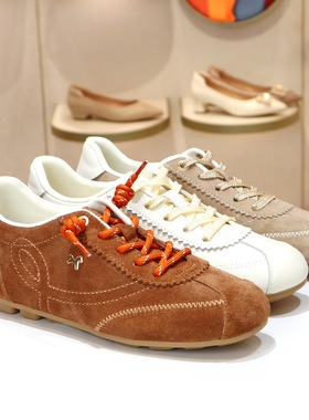 KISSCAT接吻猫2026圆头薄底系带内增高德训鞋休闲女鞋K76167A-50