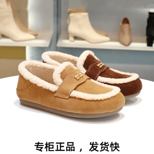 COMELY康莉2025平跟加绒一脚蹬毛绒雪地靴子暖暖靴女鞋子KJH58811