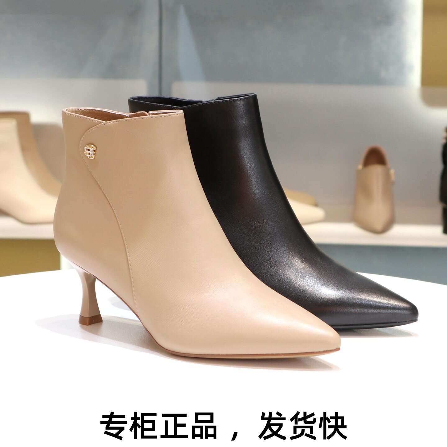COMELY康莉2025细跟时装靴百搭秋冬气质舒适踝靴短靴女鞋KYQ58632