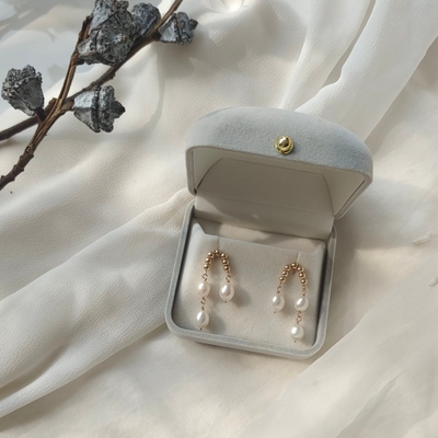 手作耳环天然珍珠法式珍珠