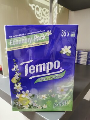 香港购Tempo得宝水梨花味手帕纸巾7片4层 36包装限定版湿巾水梨花