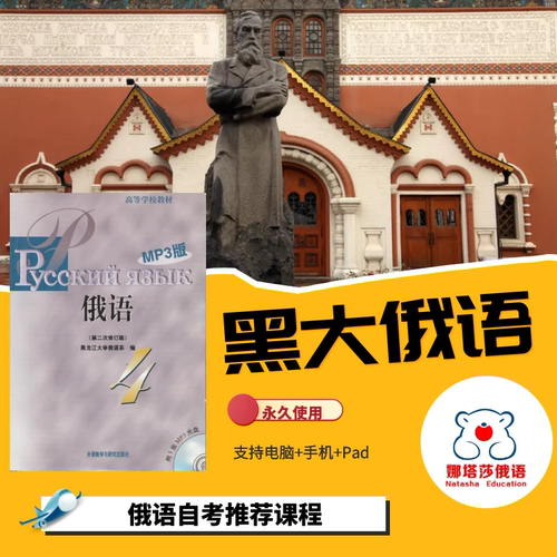 娜塔莎黑大俄语书4全套视频教程四级考研语法词典入门自学教材