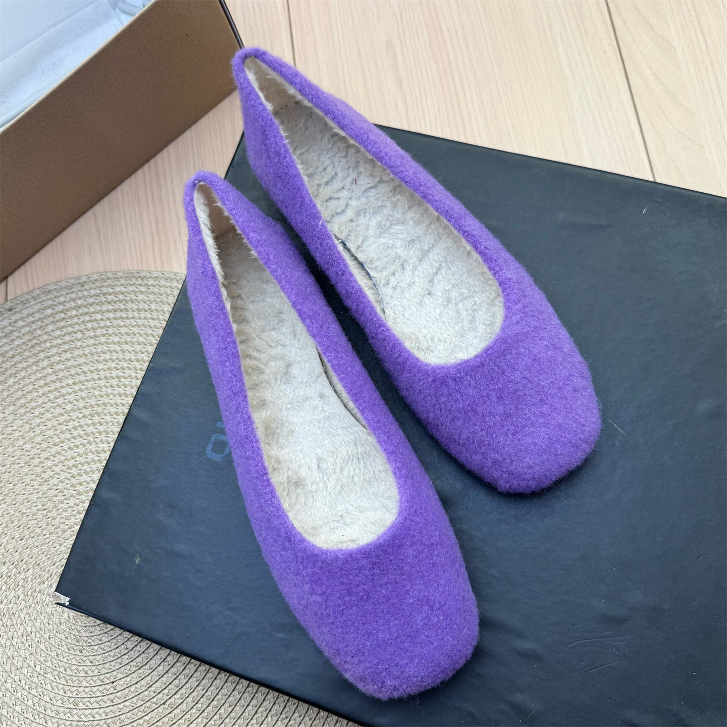 平底软底外穿毛毛鞋子2026春季新款方头毛呢加绒保暖棉鞋豆豆单鞋,女鞋,棉鞋,淘宝优惠券,粉丝福利购,淘宝优惠卷