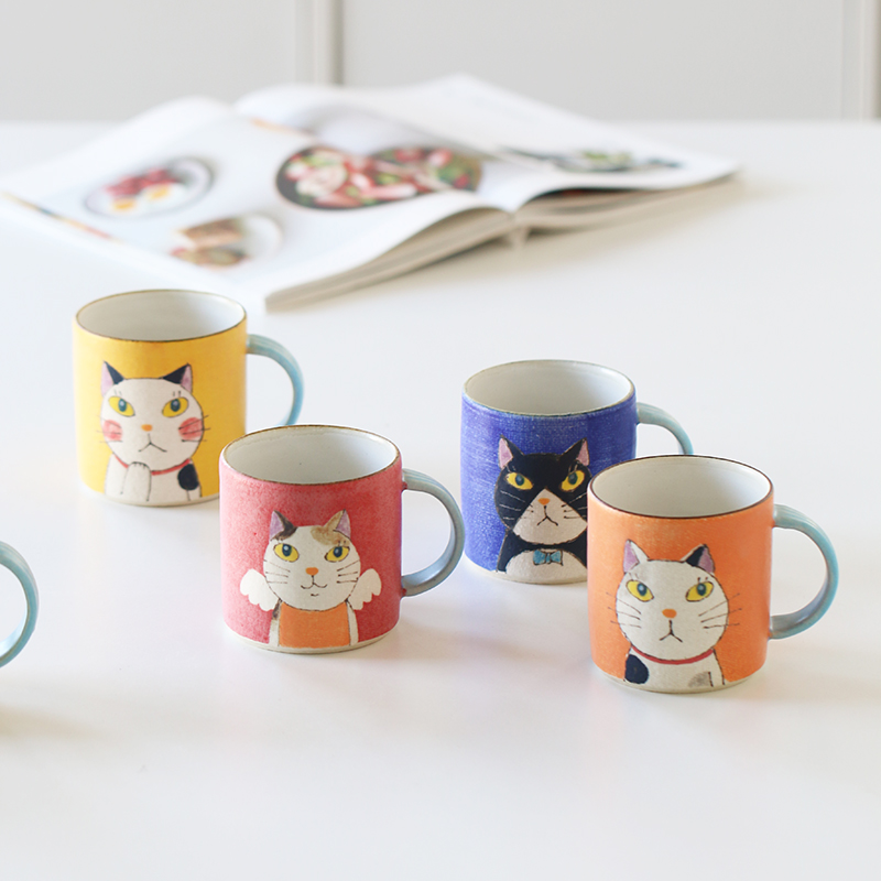 外山亜基雄天使翅膀猫咪马克杯