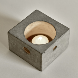 MY家 - 比利时 Serax 北欧设计 工业风 粗犷水泥中空石块烛台摆件
