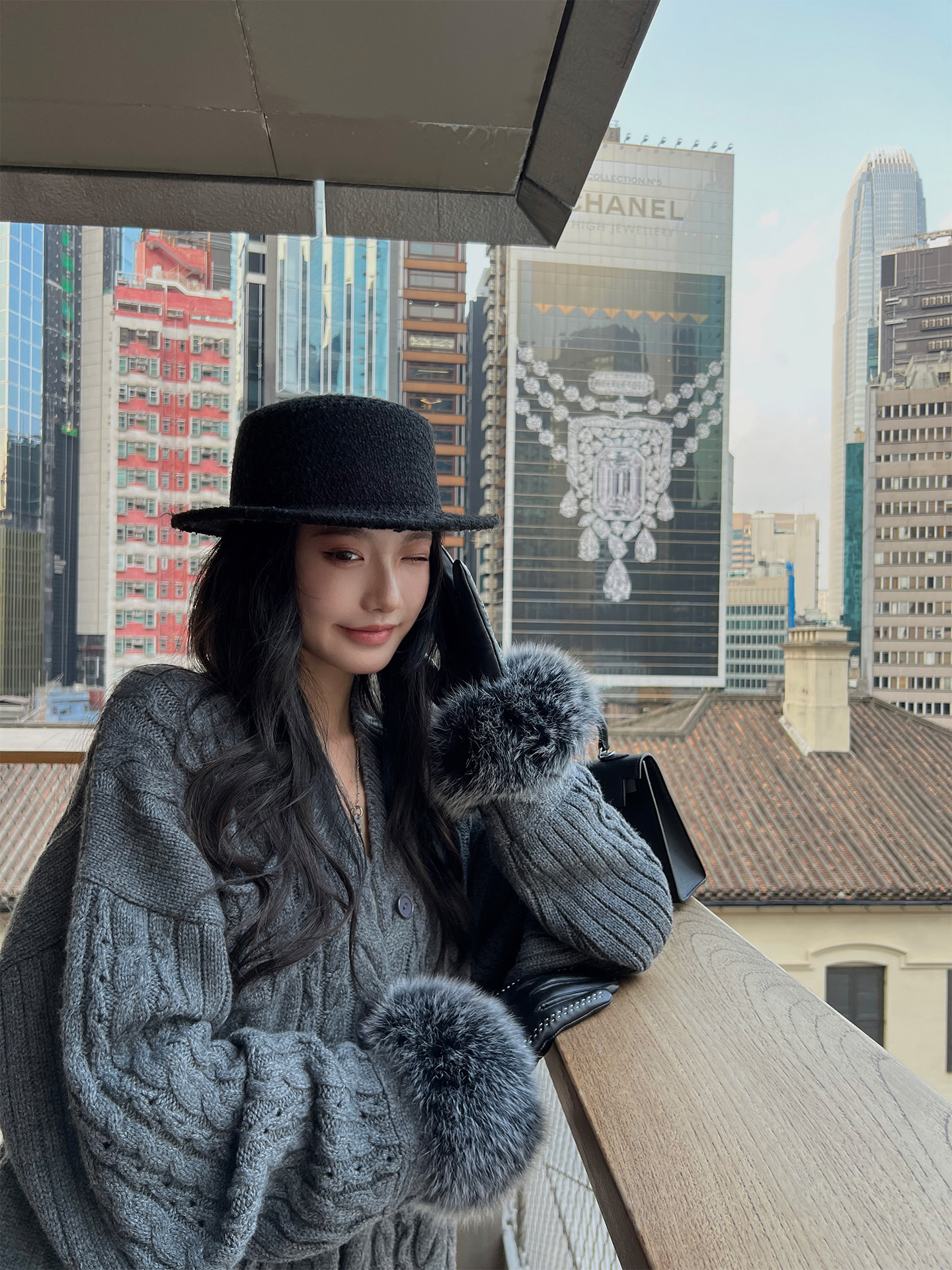thumbnail for Just Ouyang 'Luxurious Warm Old Money' Y Mengling Classic Luxury Goatskin, Genuine Raccoon Fur, Fox Fur Gloves