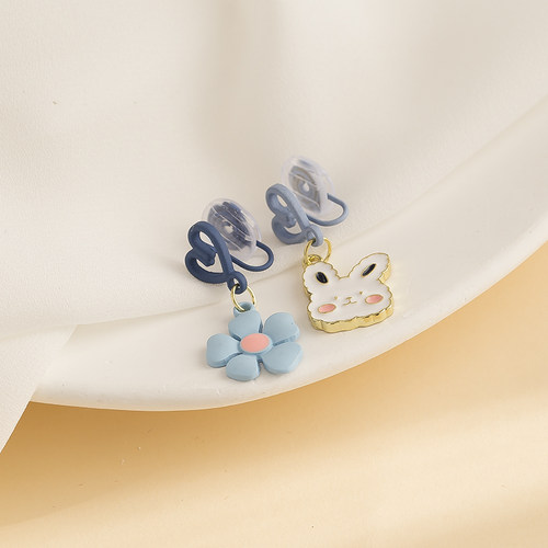 甜美爱心兔子花朵蚊香盘耳夹
