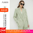 职业装 高级感西装 外套休闲西服套装 两件套 Amii2024年夏季 女裤 装