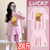 孕妇套装 上衣短裤 2025夏季 宽松休闲减龄短袖 两件套200斤 新款 大码