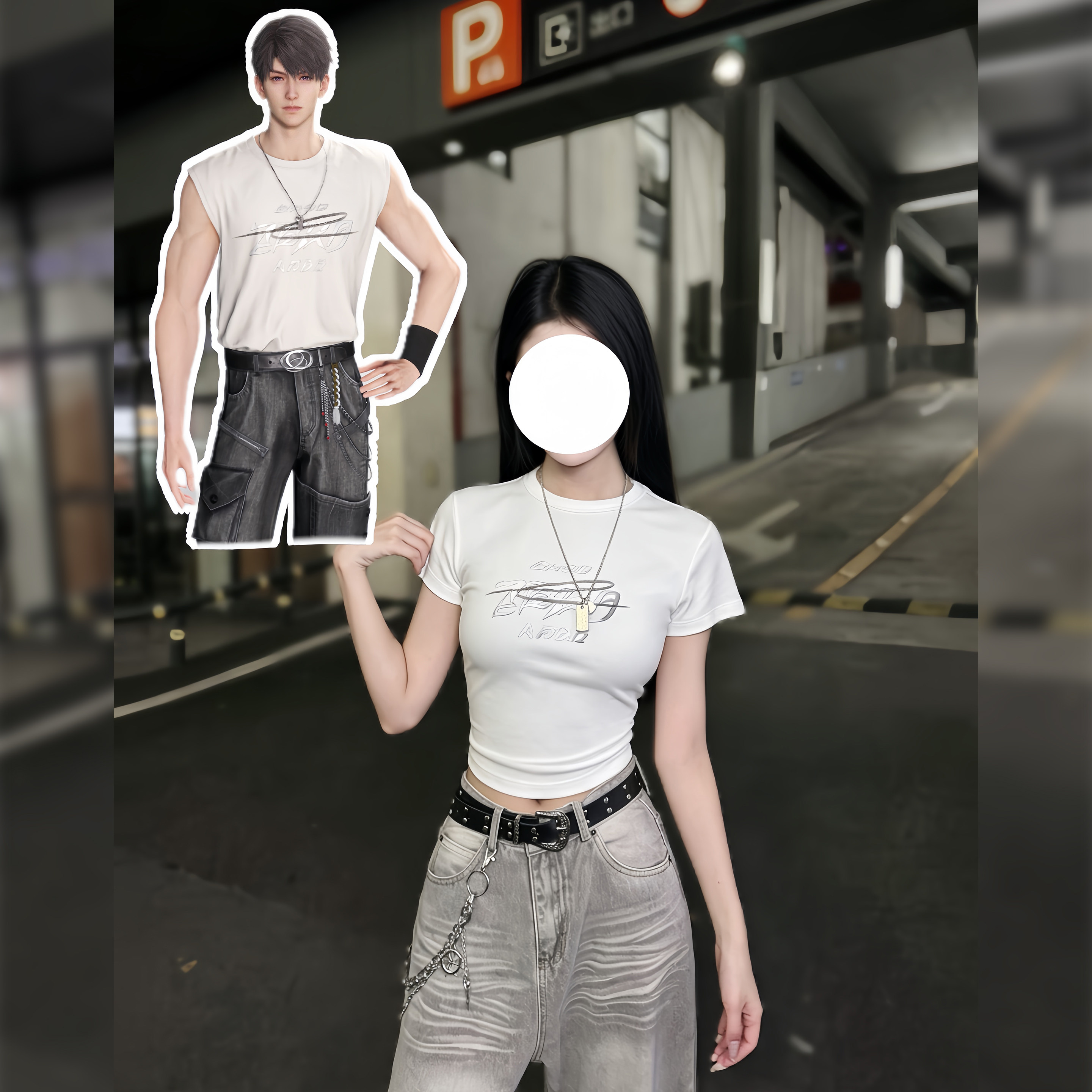 富士山恋与深空夏以昼纯棉cos服风驰偏航修身版情侣日常短袖T恤