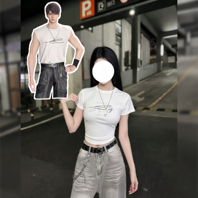 富士山恋与深空夏以昼纯棉cos服风驰偏航修身版情侣日常短袖T恤