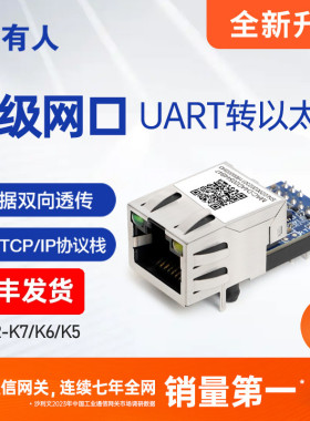有人串口转以太网模块TTL超级网口Modbus网关TCP/IP通讯K5/K6/K7