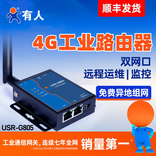 有人4g免插卡工业路由器双网口