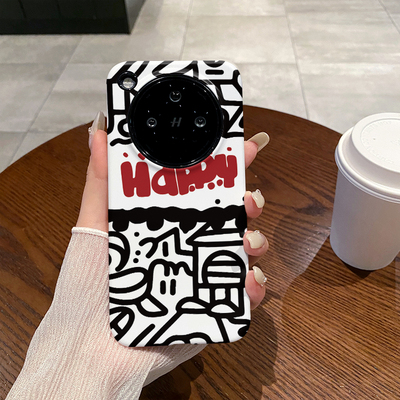 HAPPY线条适用于OPPO FIND X8手机壳全包边菲林FINDX8PRO磨砂二合一硅胶软壳硬壳塑料个性创意新款FIND X8S