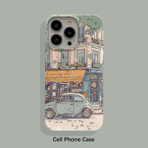 超市小汽车 适用iPhone14ProMax手机壳苹果14Pro硅胶防摔iPhone13磨砂12简约新款11保护套时尚小众17耐脏16