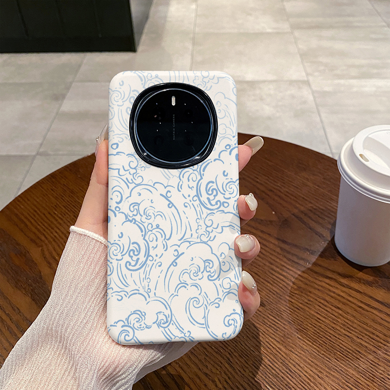 蓝色线条海浪适用于荣耀Magic7Pro手机壳全包边菲林Magic7磨砂二合一硅胶软壳硬壳塑料个性创意新款简约时尚