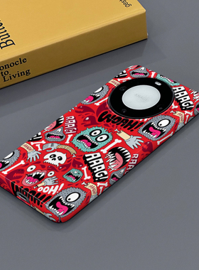 红色怪兽适用华为Mate60手机壳Mate60Pro个性新款简约小众全包边硬壳菲林男女款可爱亮面保护壳套创意耐