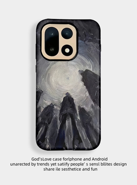 黑色抽象适用于OnPlus一加15手机壳全包边菲林塑料硬壳1+15二合一个性创意保护套男女款新款耐脏简约软壳