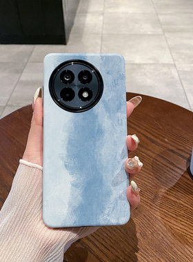 蓝色渐变适用OnePlus  一加Ace5手机壳1+Ace5Pro菲林磨砂一加Ace5Pro硅胶防摔软壳二合一硬壳保护套新款简约