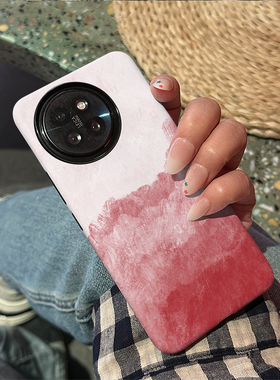 晕染红色 适用于小米14Ultra手机壳红米Turbo3新款全包边防摔软壳时尚小众Civi4pro菲林磨砂硬壳耐脏保护套