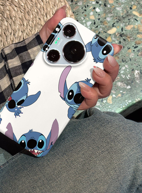 多只史迪仔 适用于华为Pura70手机壳Pura70Pro全包边P70PRO菲林亮面塑料硬壳个性创意保护套新款小众耐脏简约